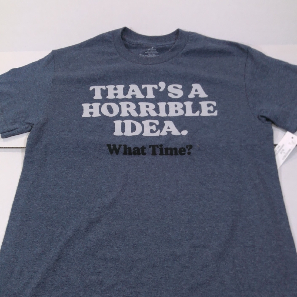 Graphic Tee in Blue by Unknown Brand
